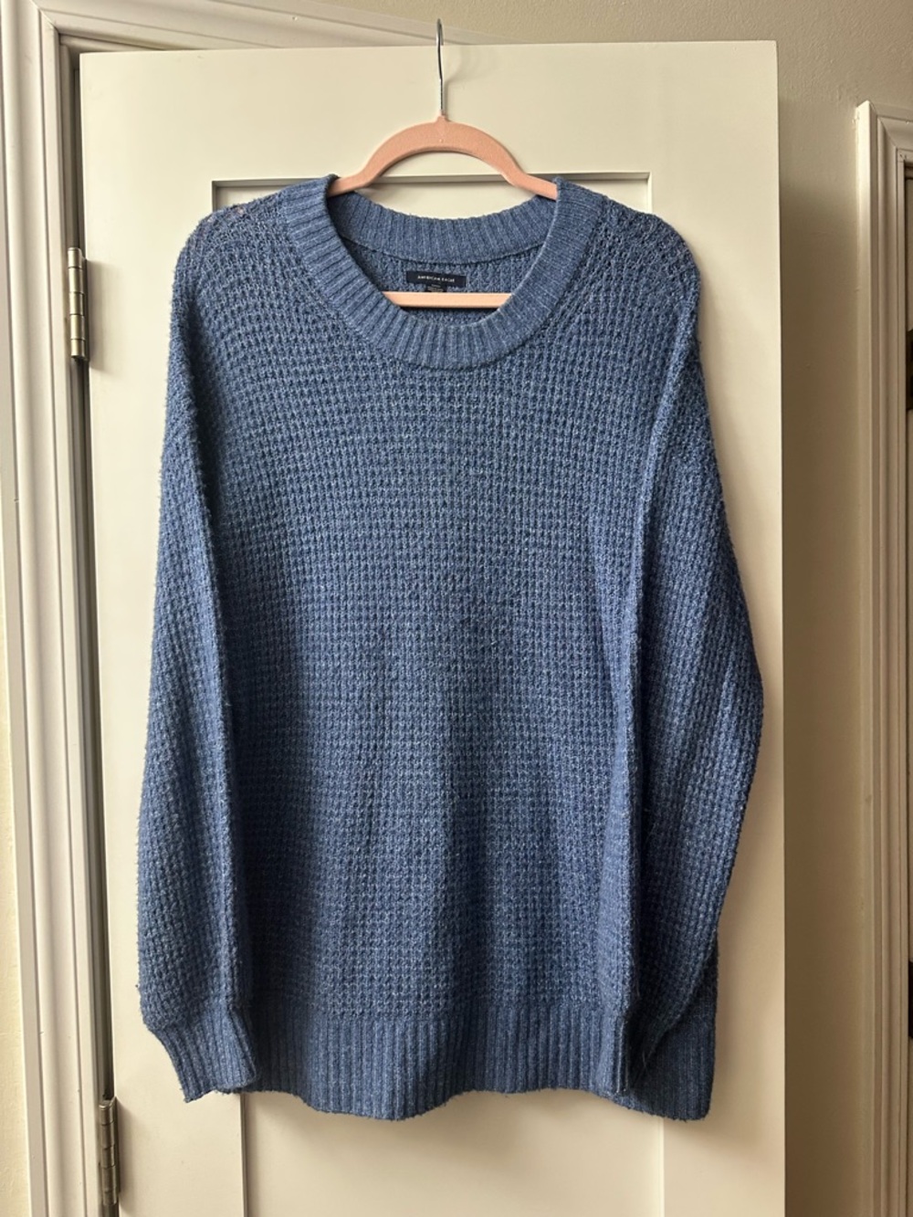 American Eagle Blue Waffle Knit Sweater